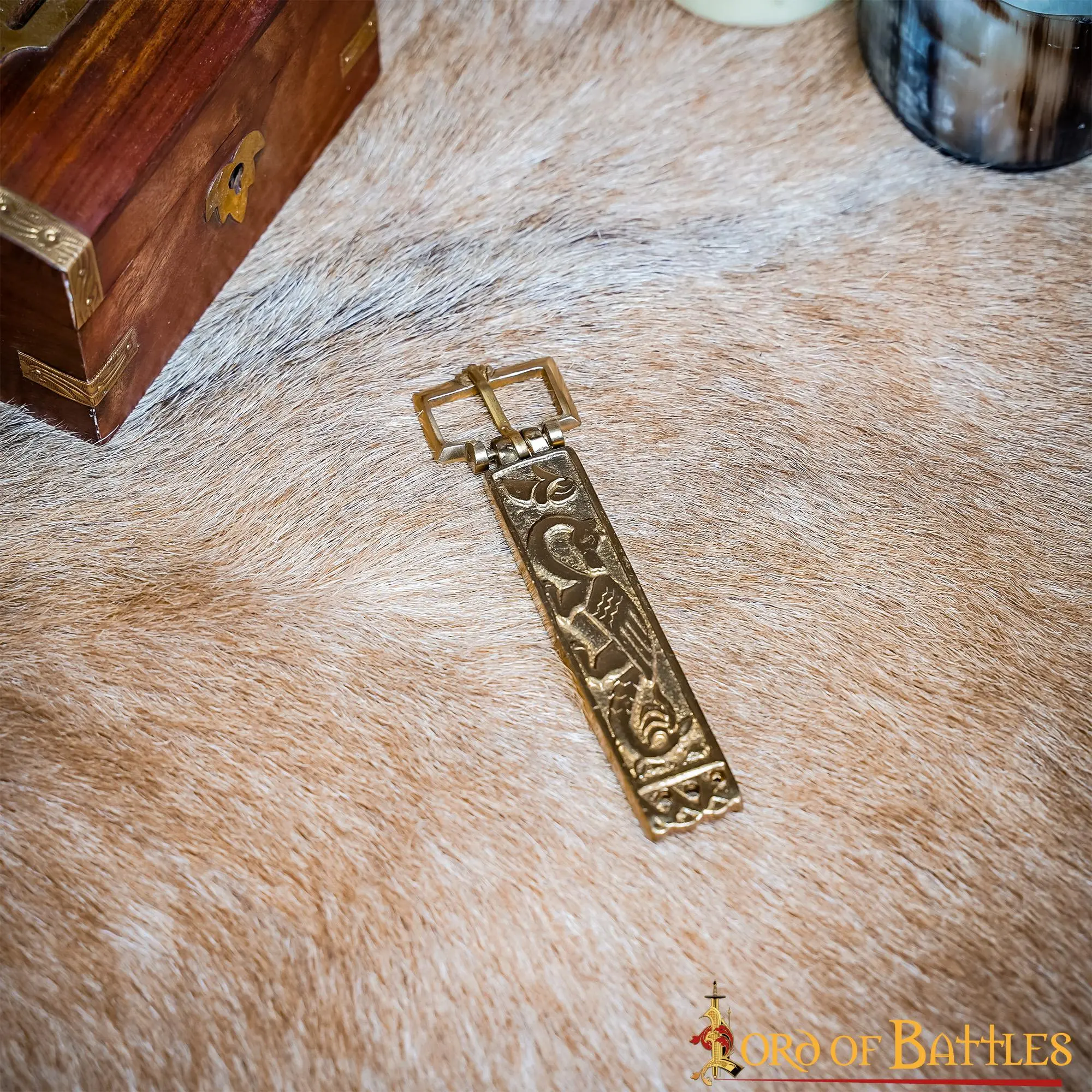 Ornate Viking Pure Solid Brass Belt Buckle Functional Accessory - Image 5