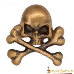 Antiqued Brass Skull Leather Mount For Cosplay Or LARP Functional Accessory