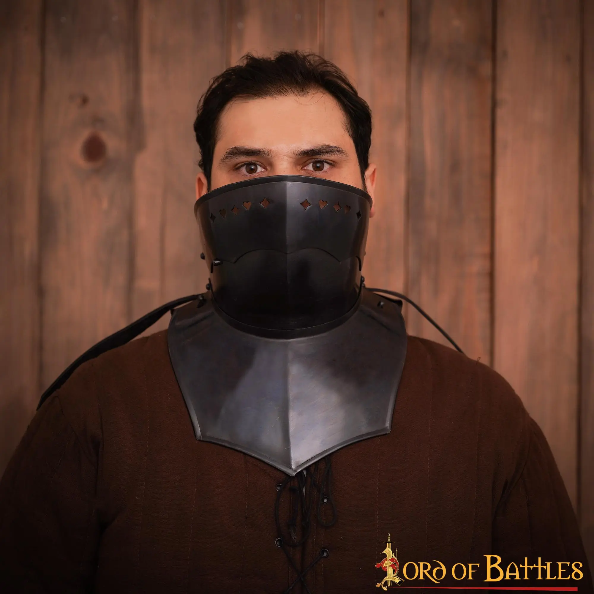 Black Knight Gorget With Foldable Bevor