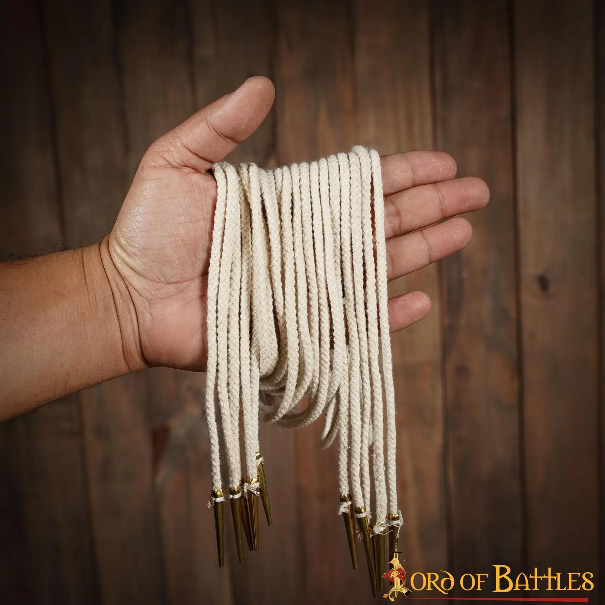 Medieval Pure Brass Aiglets Fabric Ecru Strings Ideal Clothing Accessory