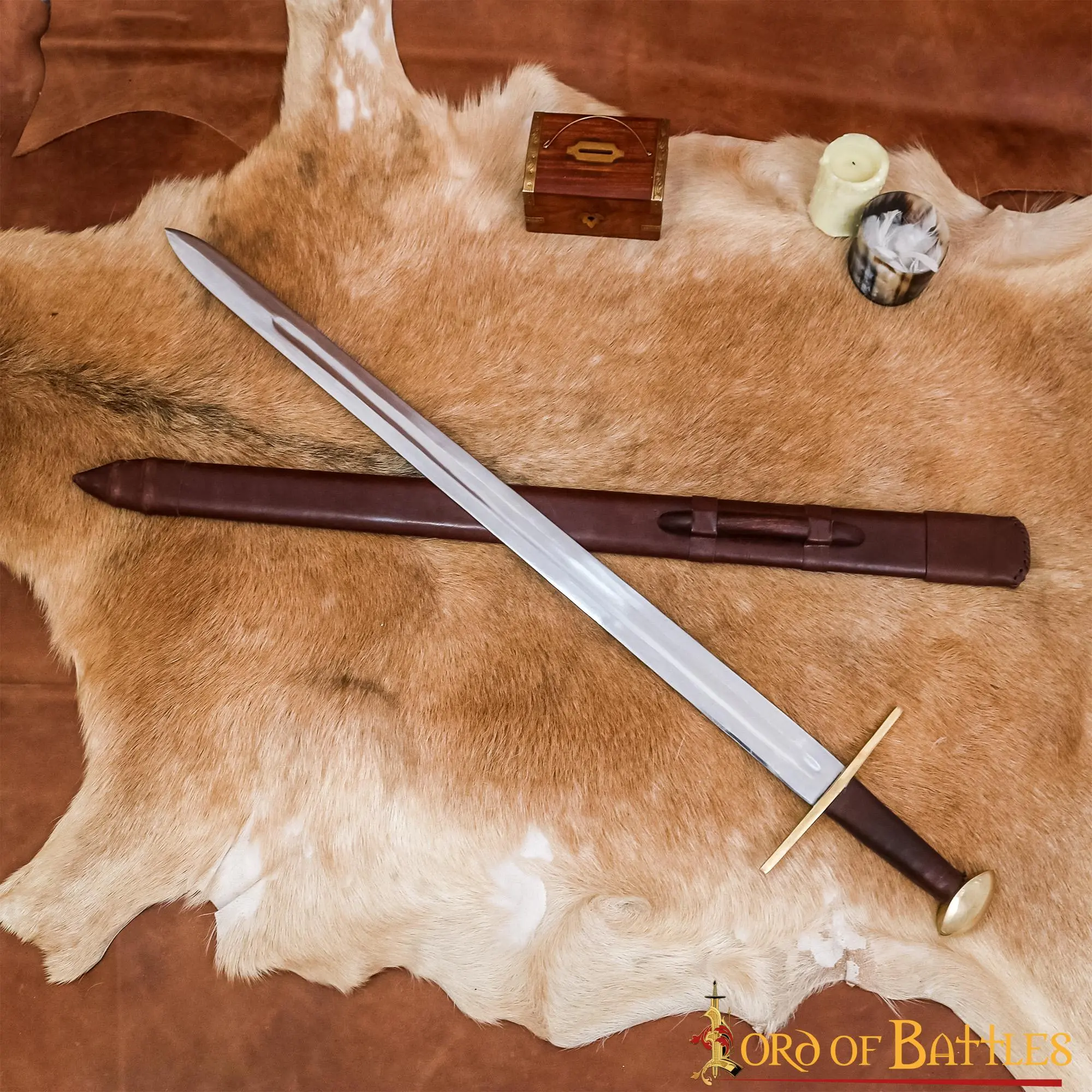 Medieval Type XI Oakeshott Typology Sword With Leather Scabbard - Image 6