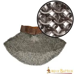 Flat Ring Medieval Chainmail Aventail, Wedge Riveted, ID 9 Mm, Natural