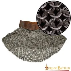 Flat Ring Medieval Chainmail Aventail, Riveted And Alternating, ID 9 Mm, Natural
