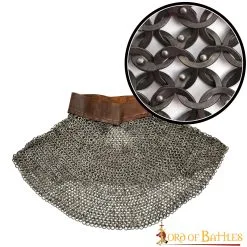 Flat Ring Medieval Chainmail Aventail, Riveted, ID 9 Mm, Natural
