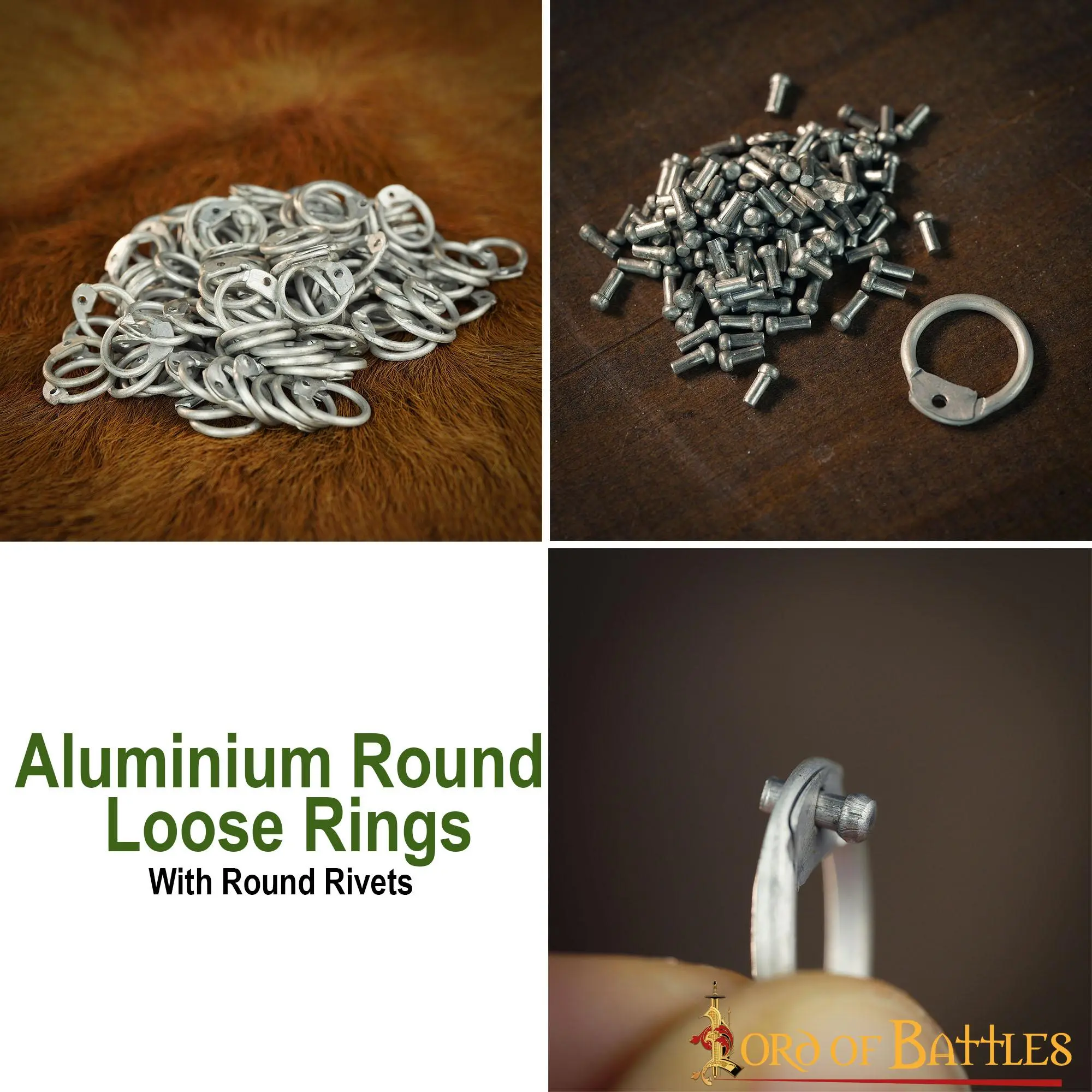 Loose Aluminium Round Rings With Dome Rivets DIY Chainmail Armor - Image 4