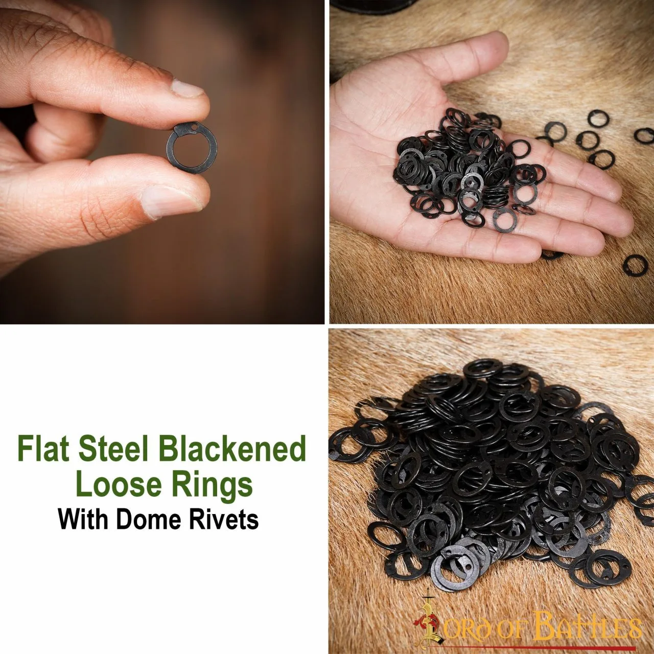 Loose Steel Flat Rings With Dome Rivets DIY Chainmail Armor - Image 5