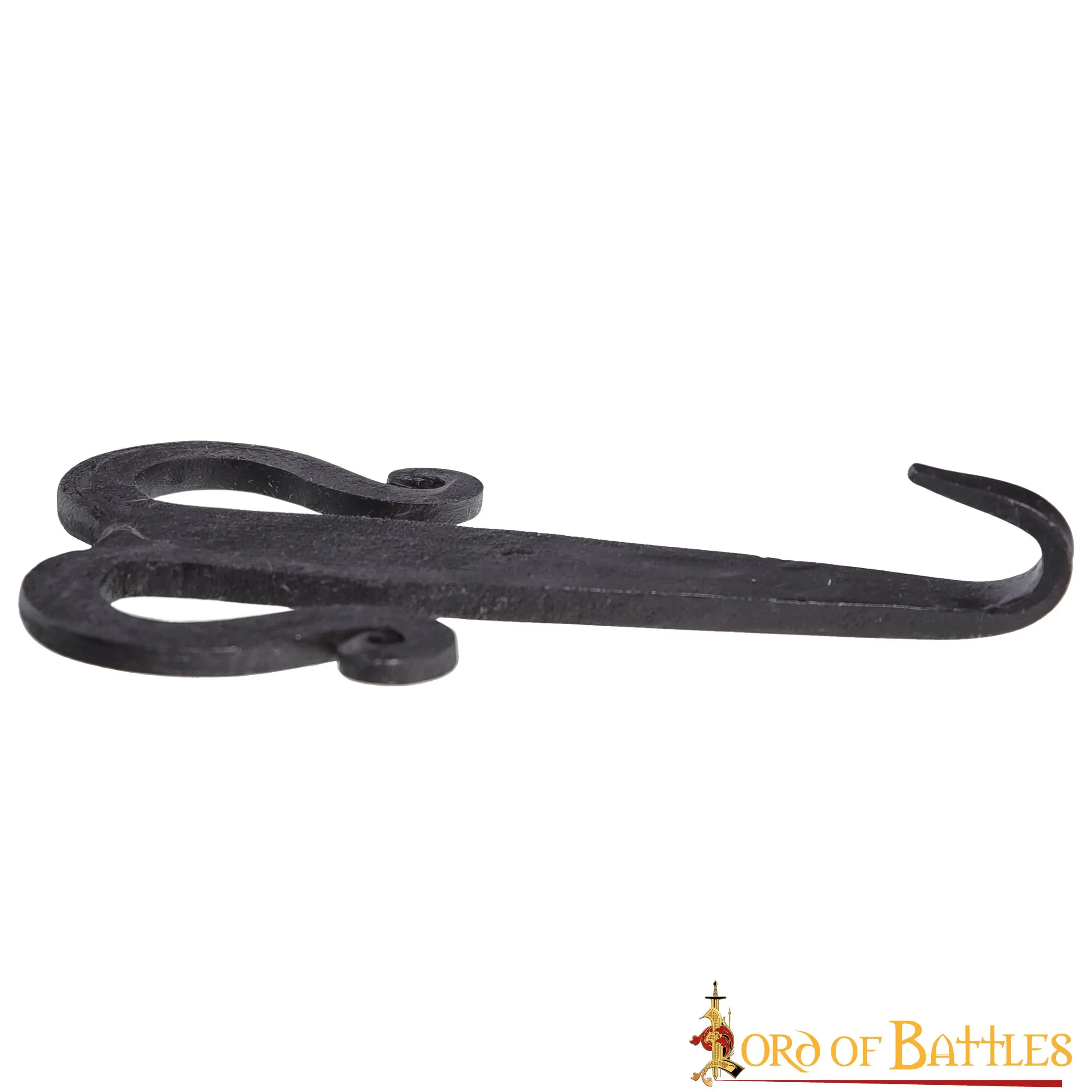 Celtic Hand Forged Iron Belt Hook Buckle Functional Medieval Accessory - Image 2