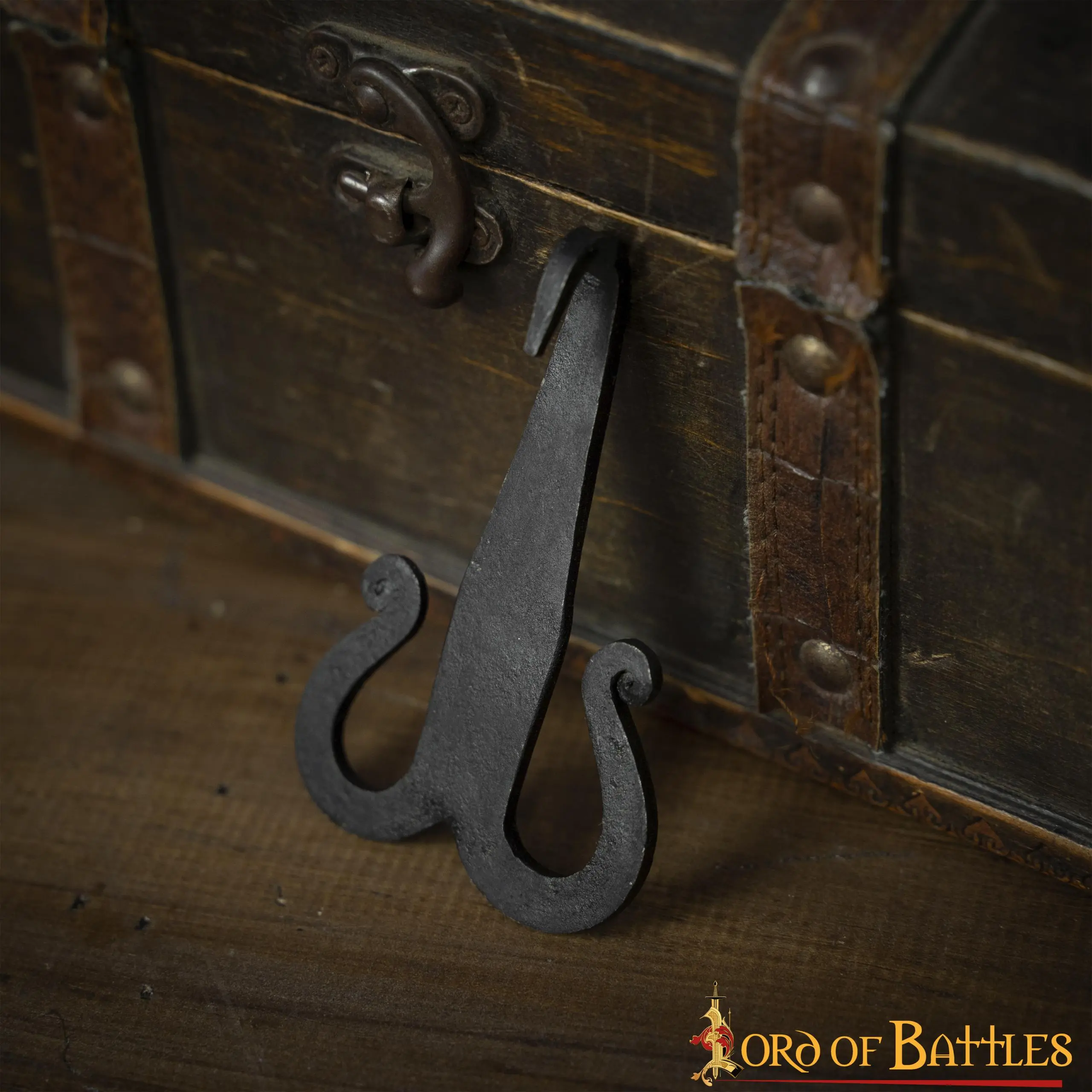 Celtic Hand Forged Iron Belt Hook Buckle Functional Medieval Accessory - Image 5