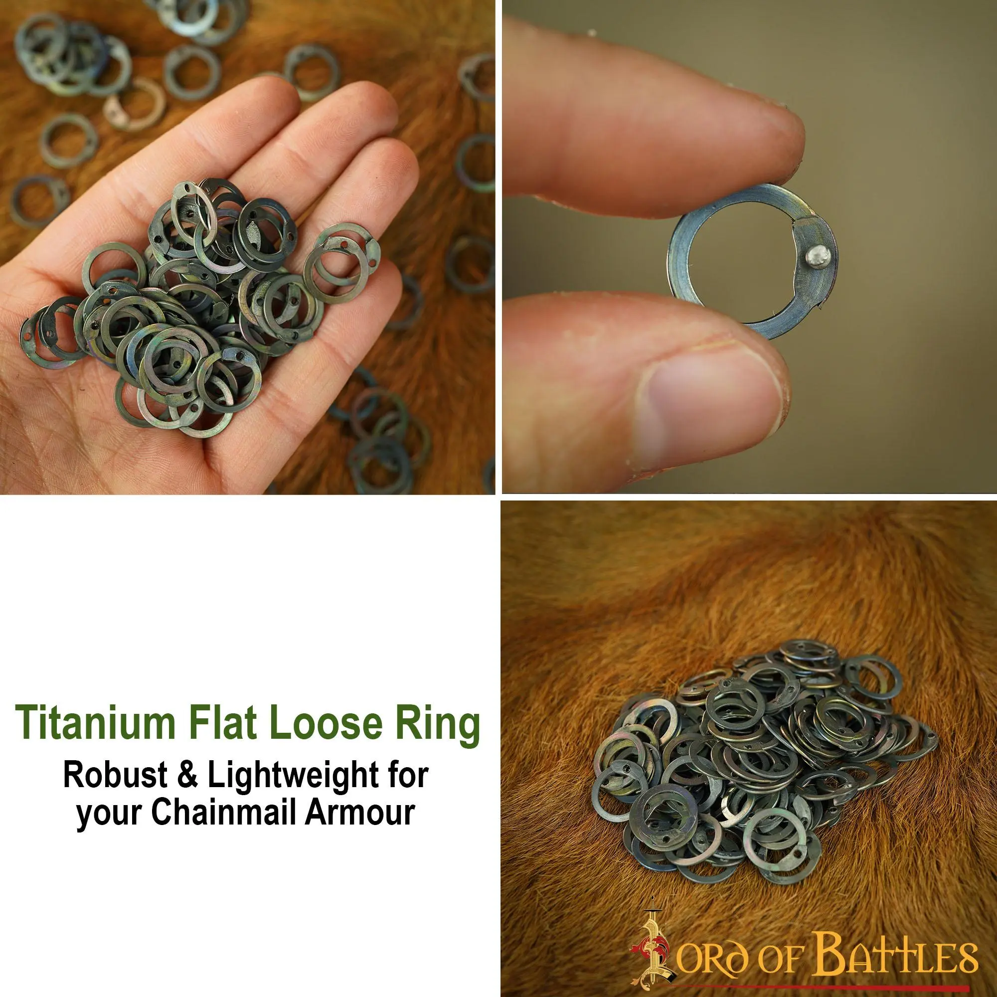 Loose Titanium Flat Rings With Dome Rivets DIY Chainmail Armor - Image 4