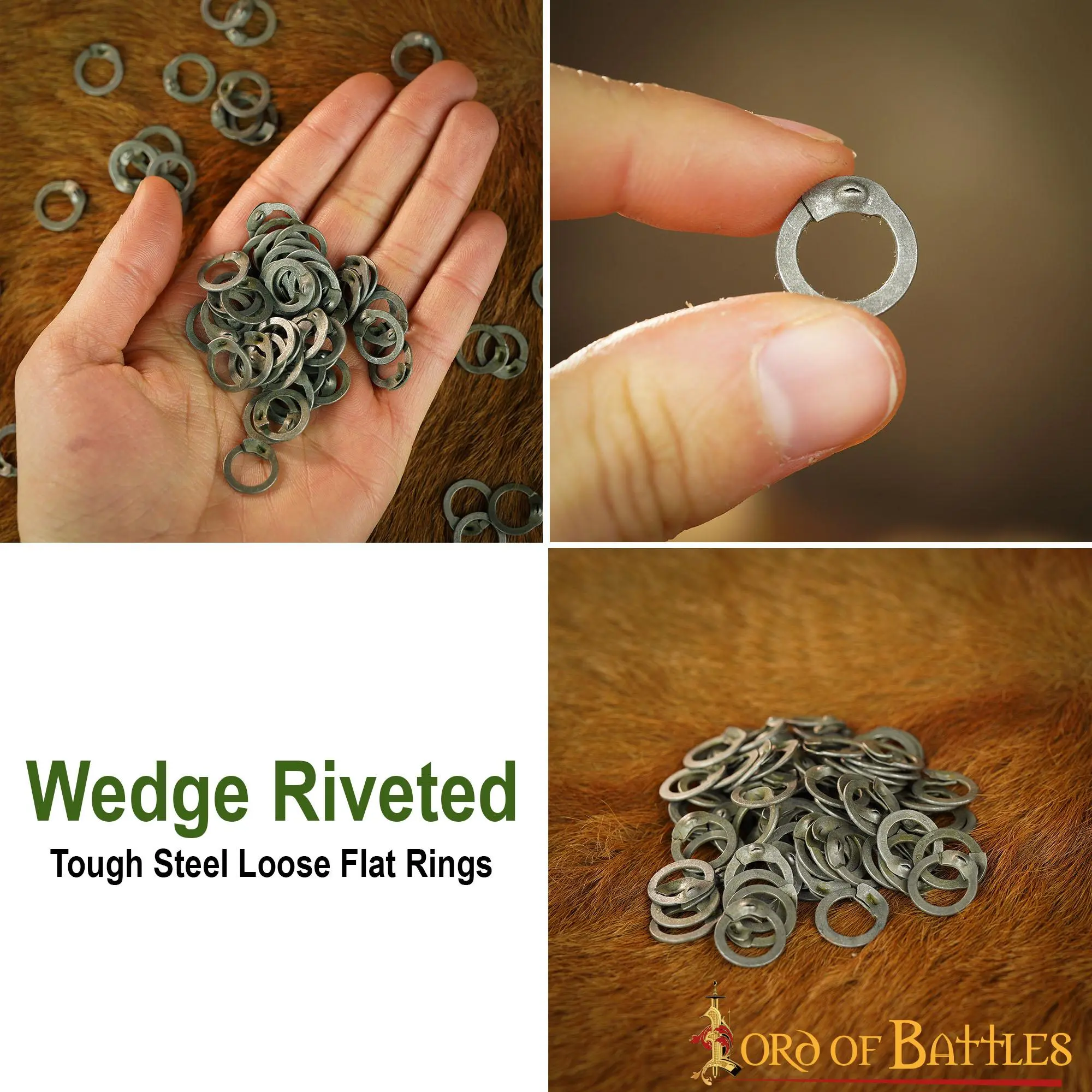 Loose Steel Rings Flat With Wedge Rivets DIY Chainmail Armor - Image 4