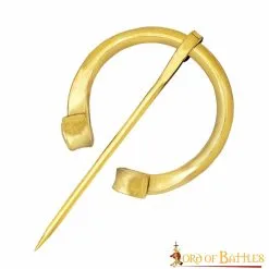 Medieval Pure Solid Brass Fibula With Rolled Ends