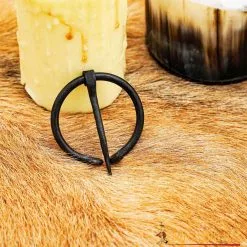 Medieval Viking Penannular Fibula Hand Forged Iron Cloak Pin