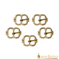 Medieval Small Pure Brass Belt Buckle Functional Set Of 5