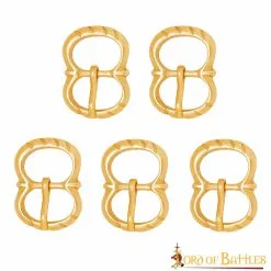 Pure Solid Brass Medieval Round Small Buckle Set Of 5