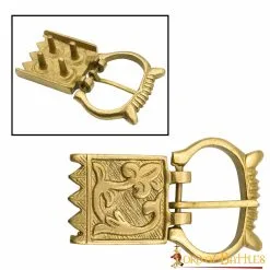 Late Medieval Floral Pure Solid Brass Buckle Belt Accessory