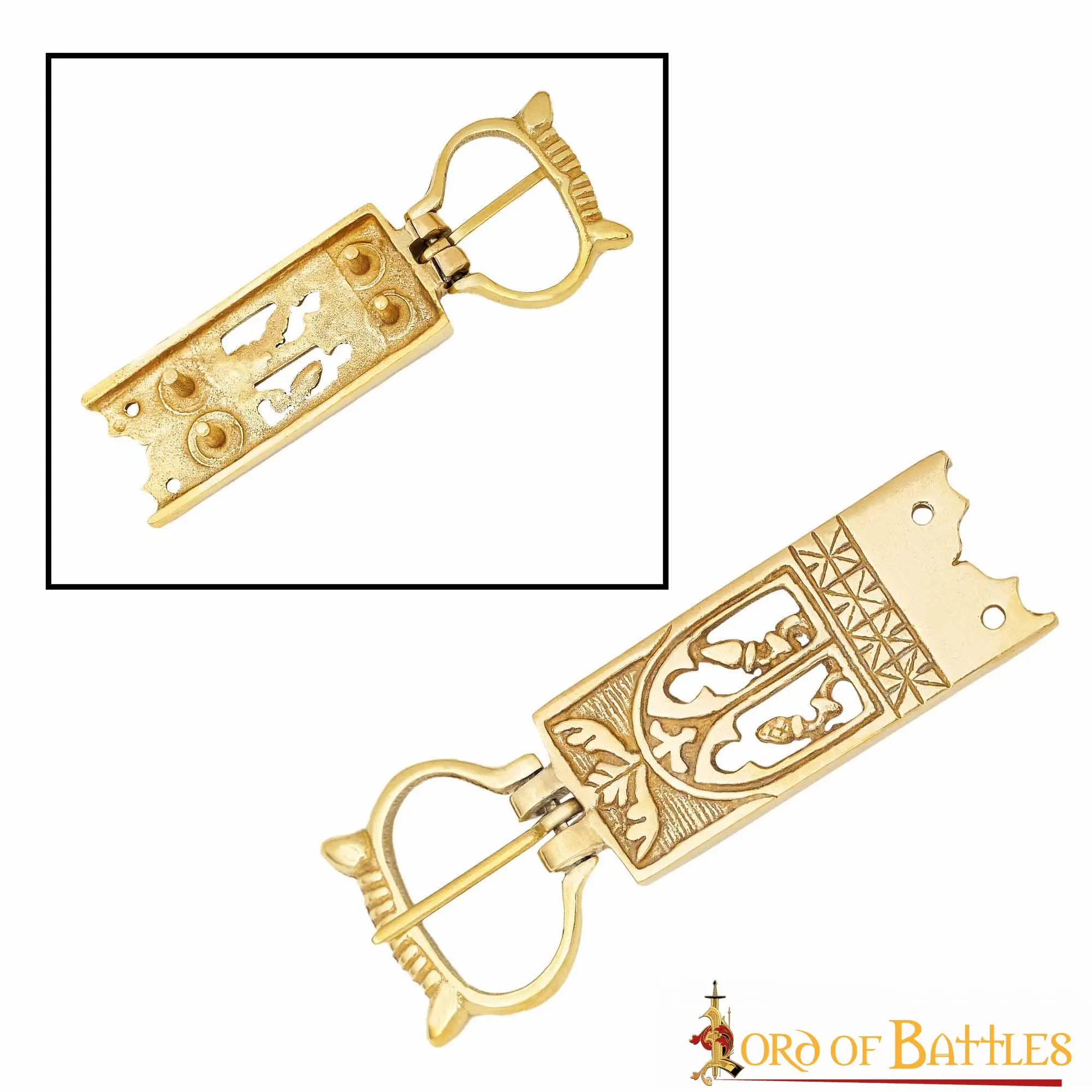 Late Medieval Pure Solid Brass Belt Buckle For Renaissance Medieval Costumes - Image 2