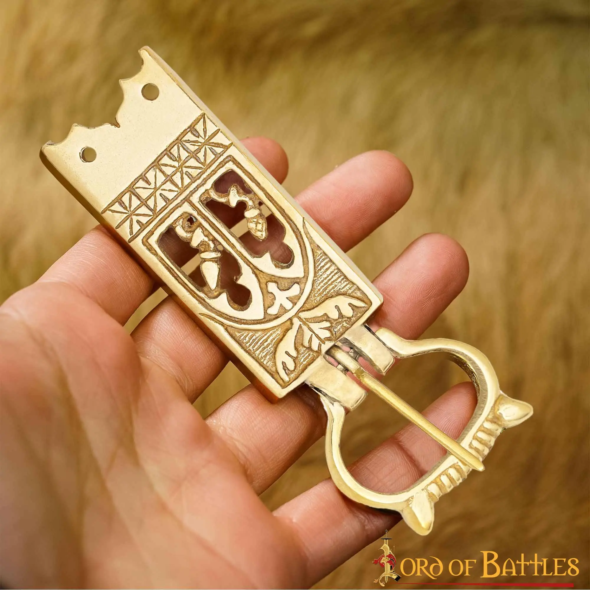 Late Medieval Pure Solid Brass Belt Buckle For Renaissance Medieval Costumes - Image 5