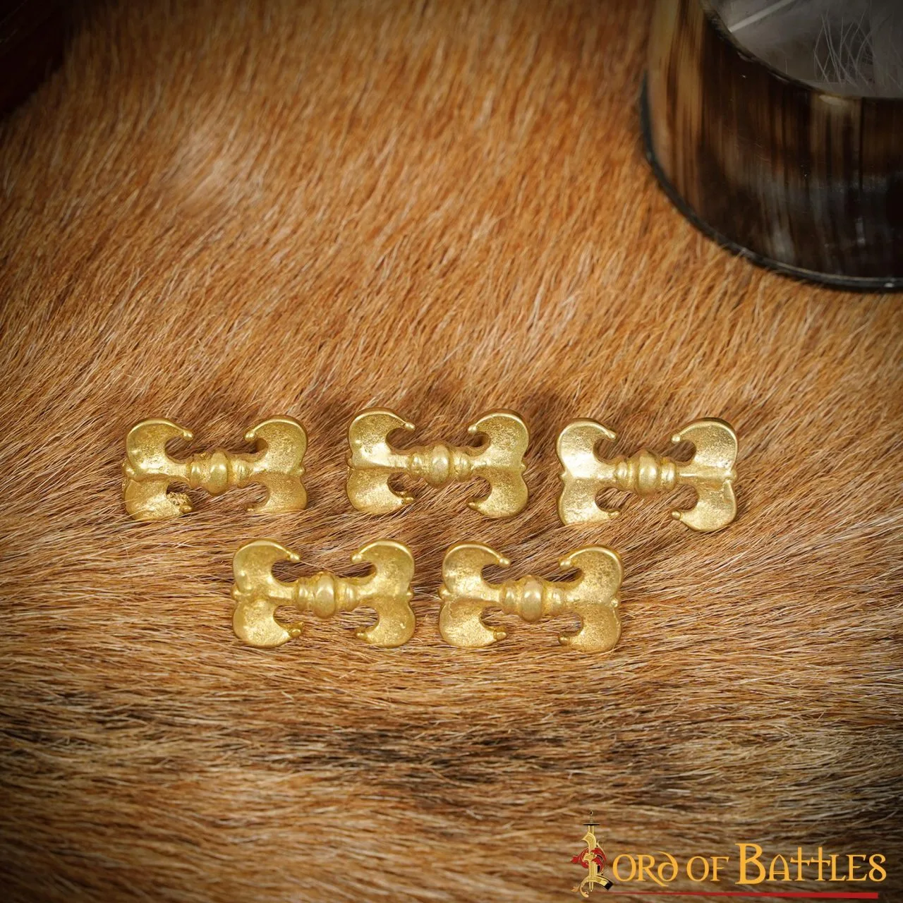 Renaissance Brilliant Brass Leather Mounts Pure Solid Brass Set Of 5 - Image 6