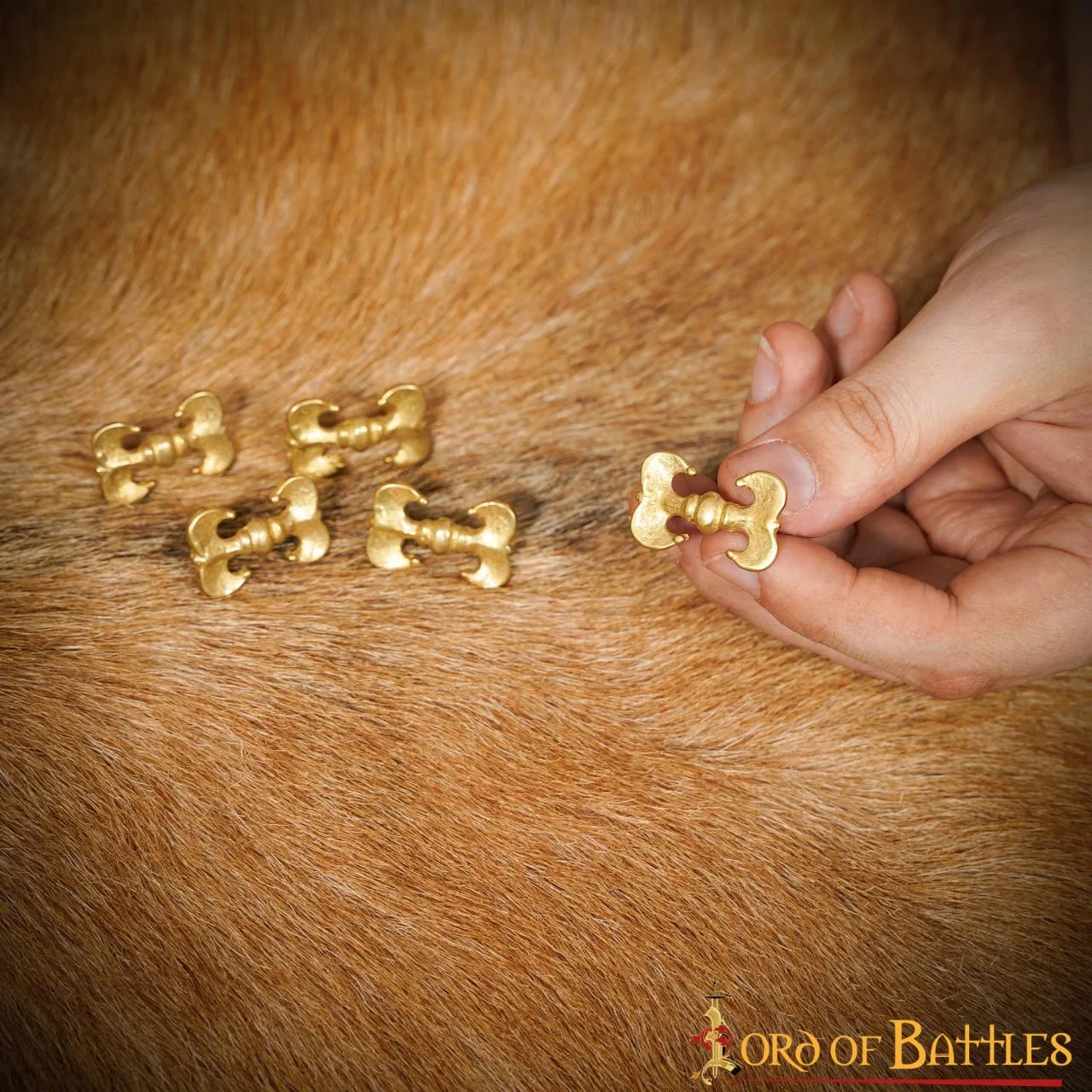 Renaissance Brilliant Brass Leather Mounts Pure Solid Brass Set Of 5 - Image 5