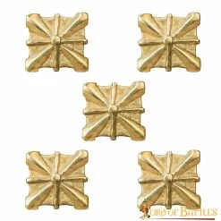 Medieval Pure Solid Brass Leather Mounts Functional Set Of 5