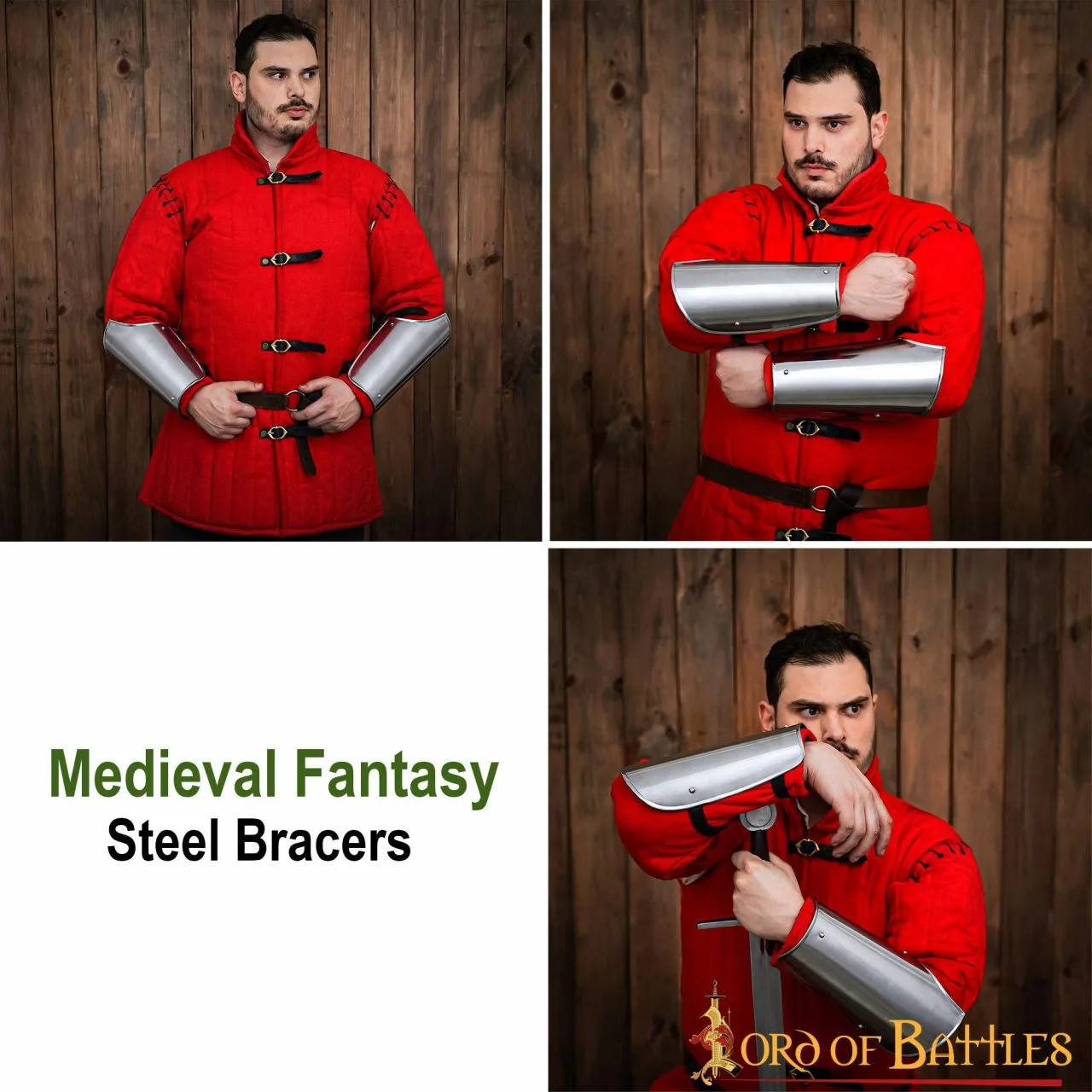 Medieval Knightly Bracers Functional Steel Arm Armor - Image 5