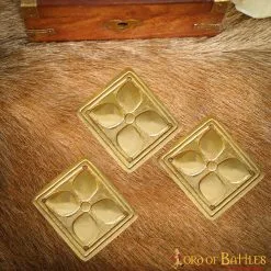 Pure Brass Roman Floral Belt Decoration Set Of 3