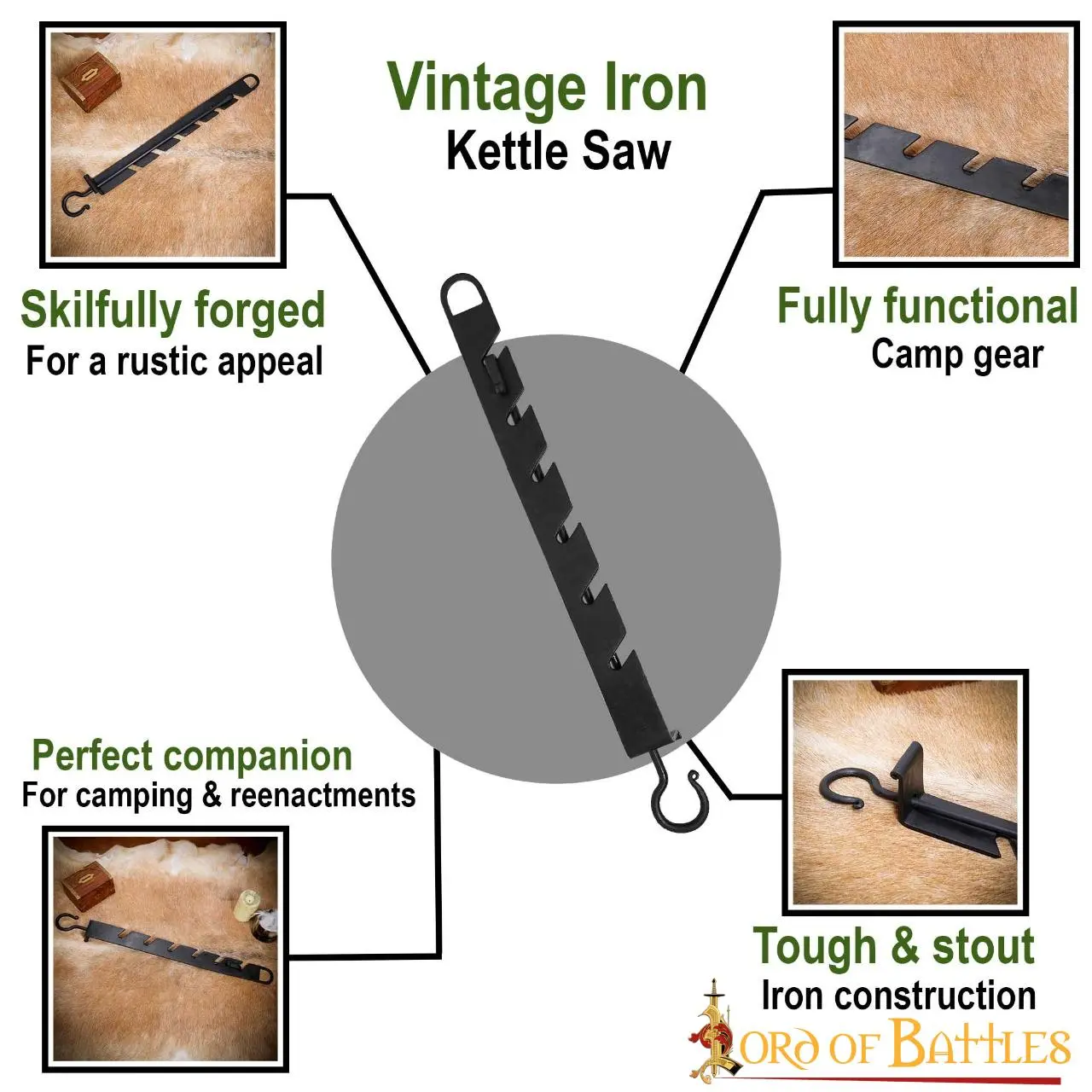 Vintage Iron Kettle Saw Adjustable Cauldron Hook - Image 5