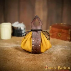 Leather Belt Pouch With Embossed Celtic Knots