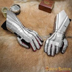Late Medieval / Gothic Knightly Steel Gauntlets 18 Gauge