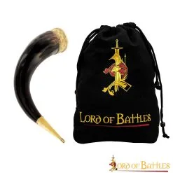 Medieval Viking Drinking Horn With Pure Brass Fittings Handcrafted Genuine Ox Horn