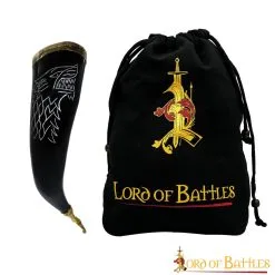 The Fenrir Wolf Drinking Horn With Pure Brass Fittings Handcrafted Genuine Ox Horn