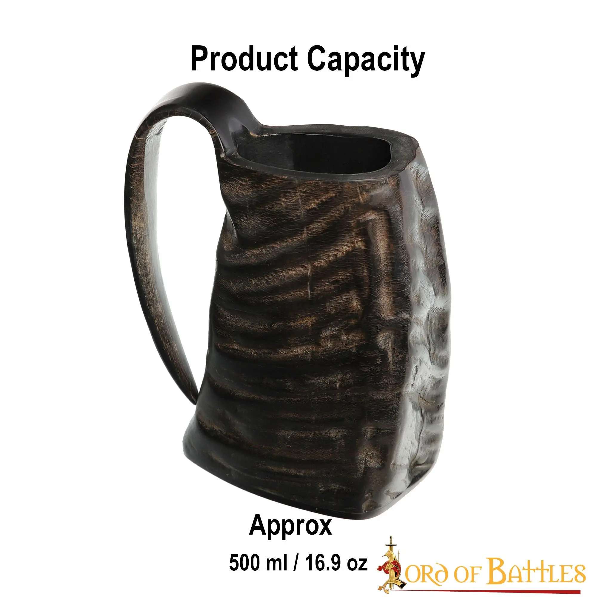 Medieval Viking Horn Tankard Beer Mug Handcrafted Genuine Buffalo Horn - Image 3